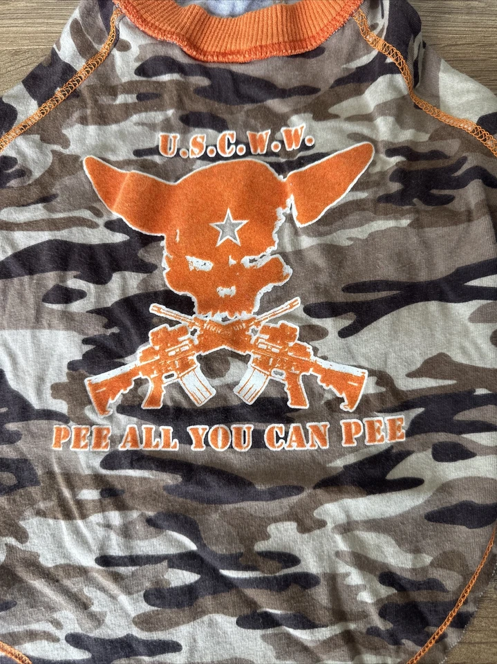 Boy Dog Summer Tshirt Lot 4 Camo Army Pee All Can Pee K9 Unit Cop Coolest M/L - Image 2 of 4
