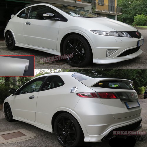 White - Flexible Full Car Wrap Satin Matte Chrome Vinyl Upgrade Metal Sticker AX - Picture 2 of 6