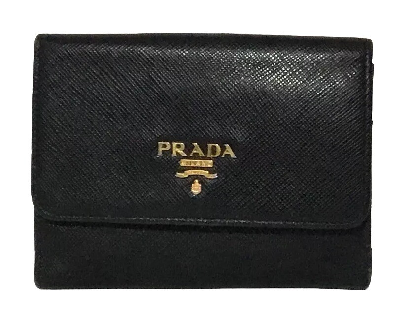 PRADA Saffiano Leather Trifold Wallet with Signature Logo-image