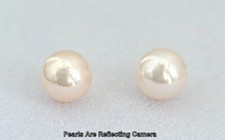 Pearl Pair of 2 White Loose Pearl Loose Half-Drilled 6.5 mm High Luster
