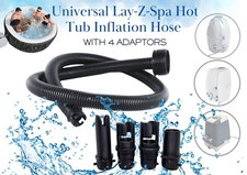 Universal Lay-Z-Spa Hot Tub Inflation Hose with 4 Adaptors | Pump Connector Tube