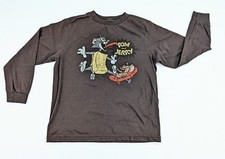 TOM  JERRY Cartoon OLD NAVY Long Sleeve Graphic Youth Size M Tee Shirt Brown