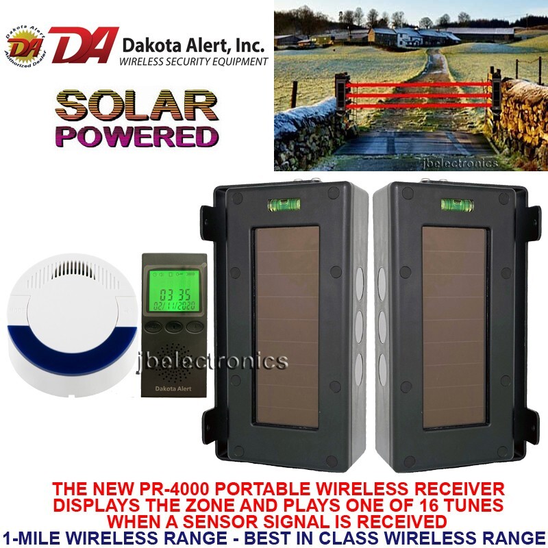 DAKOTA ALERT SBA-4000 BREAK BEAM DRIVEWAY ALARM PR-4000 PORTABLE  RECEIVER