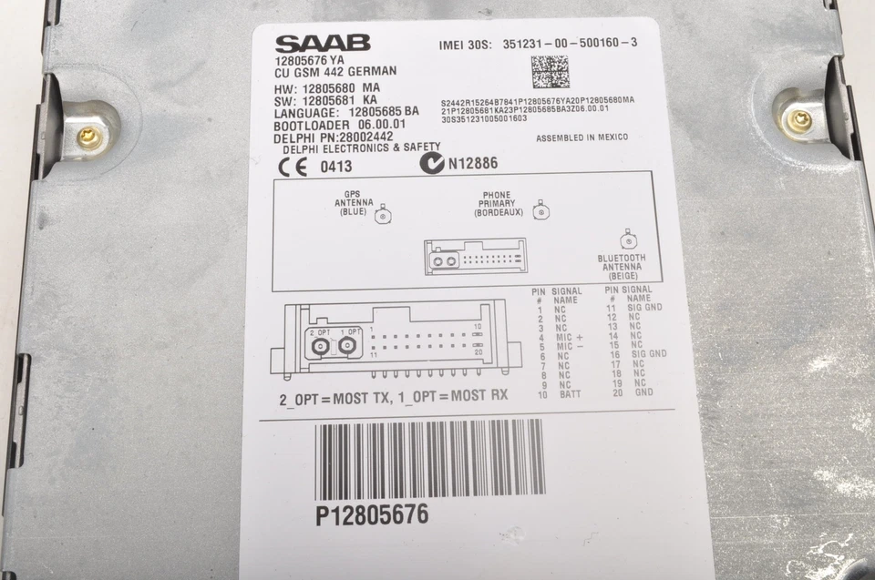 SAAB 9-3 II 2.0 16V 150CV Modulo Centralina 12805676 12805676YA - Immagine 3 di 4