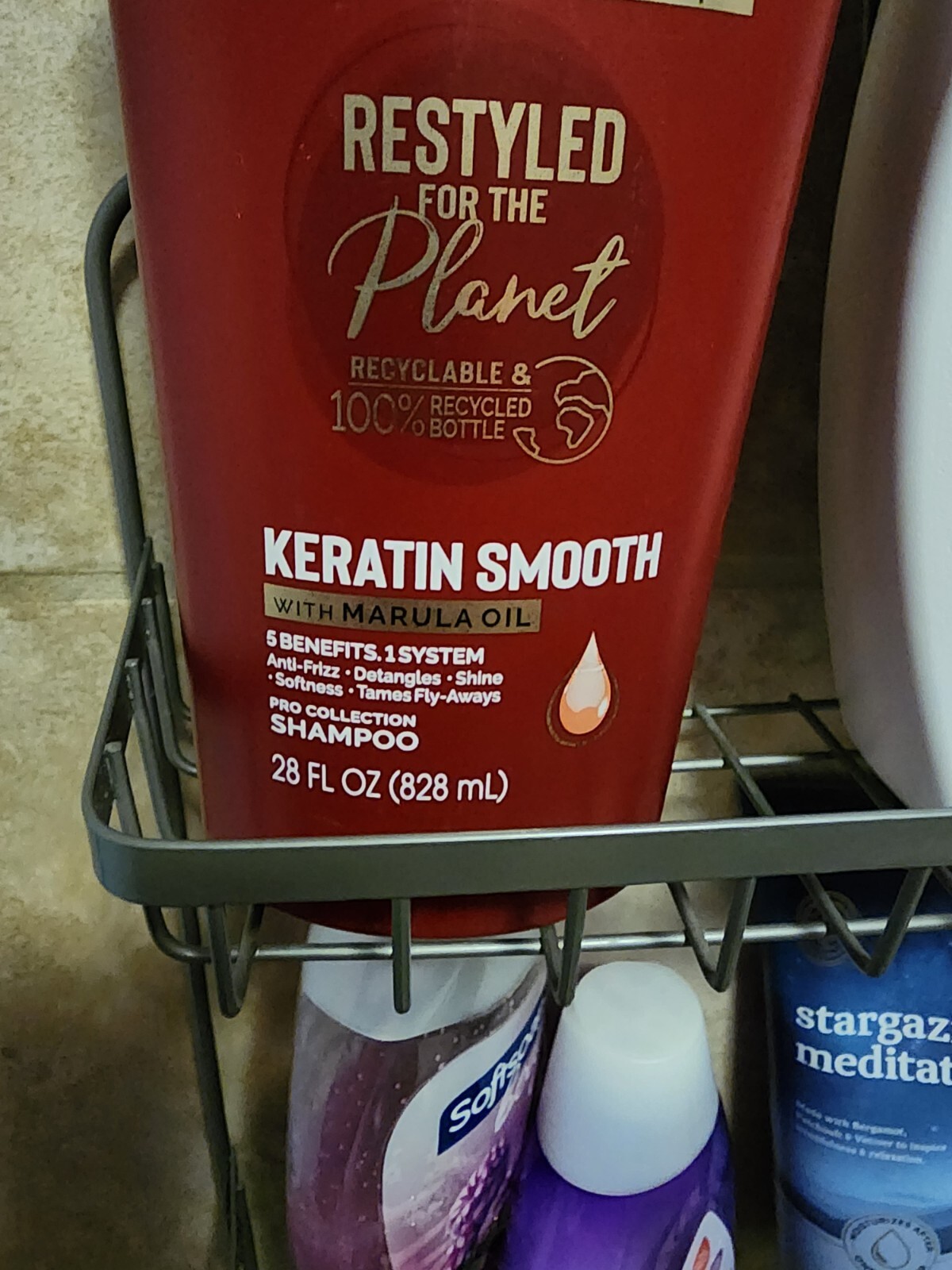 Over The Shower Shower Caddy Brushed Nickel Metal Rack Organizer Hooks 9.5 x 23