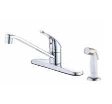 Glacier Bay Single-Handle Kitchen Faucet Chrome w/ White Side Sprayer NEW 2A