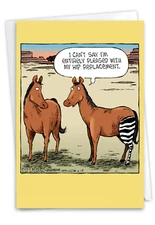 1 Funny Get Well Card with Envelope - Horse Hip Replacement C1770GWG