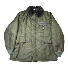 Vintage Refrigiwear Coat Jacket Green Fur Collar Iron Tuff Workwear Made In USA