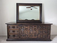 Drexel Villa Escalante Triple Dresser and Mirror Set - Vintage 1970