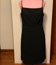 David Warren Petites Little Black Dress with Beaded Straps 12 Petite