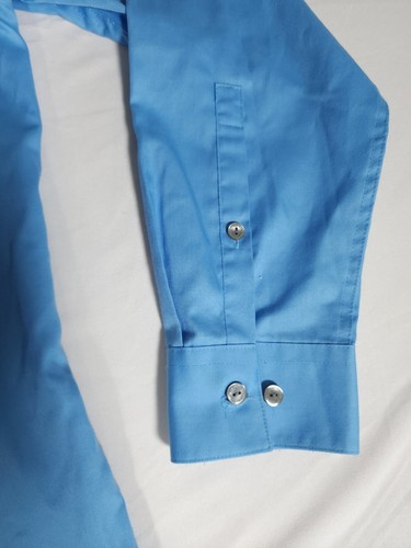 Kenneth Cole Reaction Slim Fit Button Up Shirt Adult Large 16 32-33 Blue Mens - Picture 6 of 13
