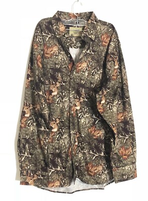 FIELD TESTED OUTDOOR LIFE All Over Deer Print Shirt Mens L Nwt Nos Long Sleeve