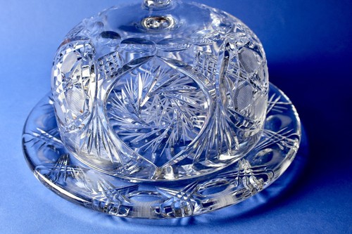 T.G. Hawkes American Brilliant Period Dome Covered Cheese Plate c1880-1920 - Picture 7 of 15