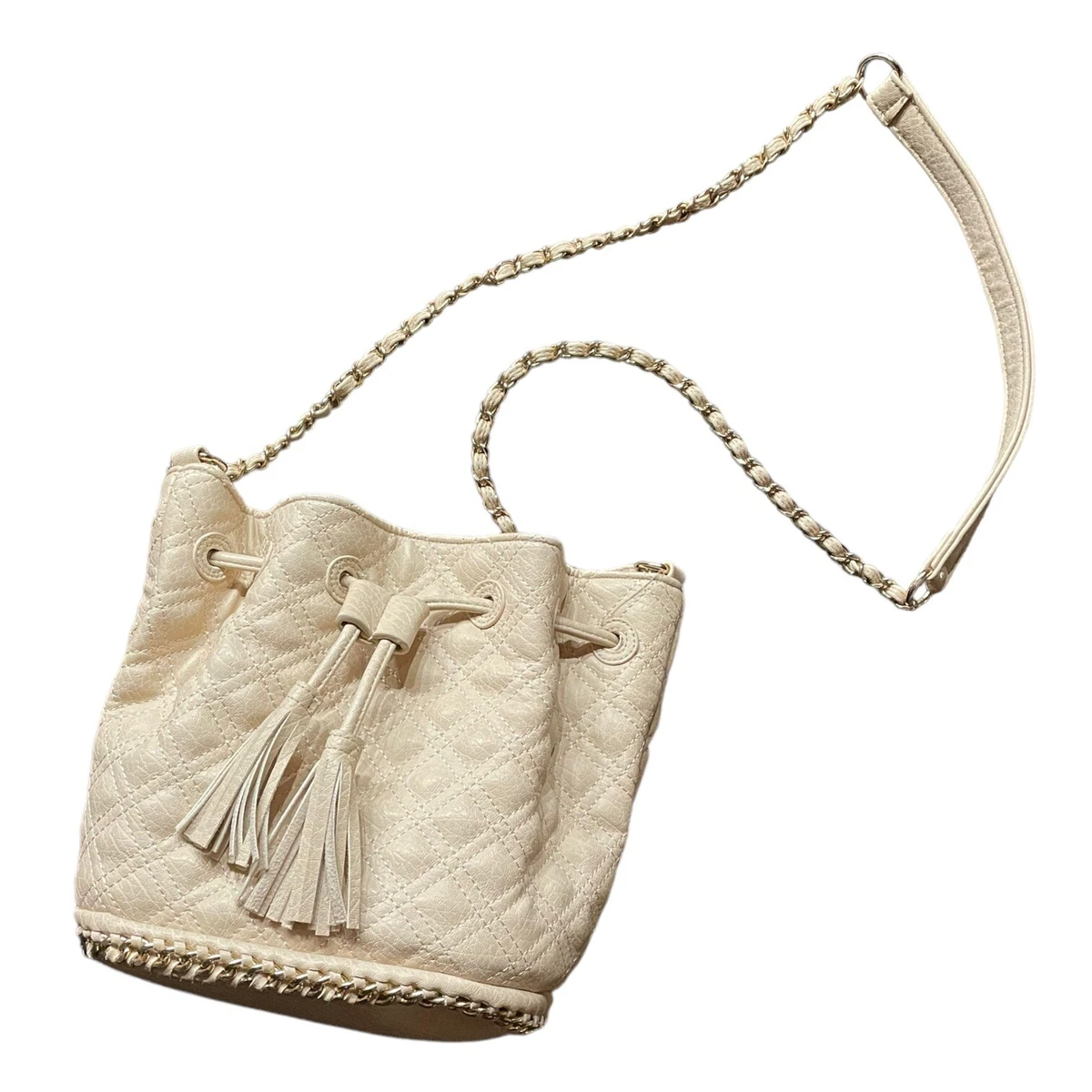 Glamorous PU Leather Handbag Beige 