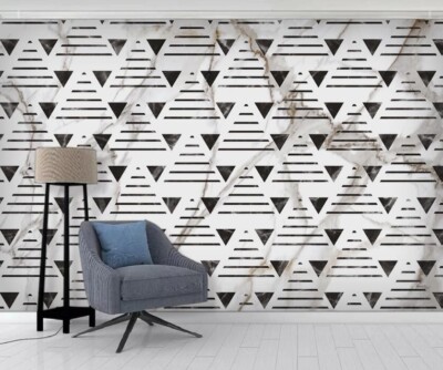 3D Black Triangle G14867 Wallpaper Wall Murals Removable Self-adhesive Honey