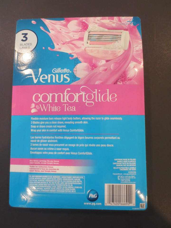 NEW, Gillette Venus Comfort Glide White Tea Women's Razor, + 12 COUNT ...