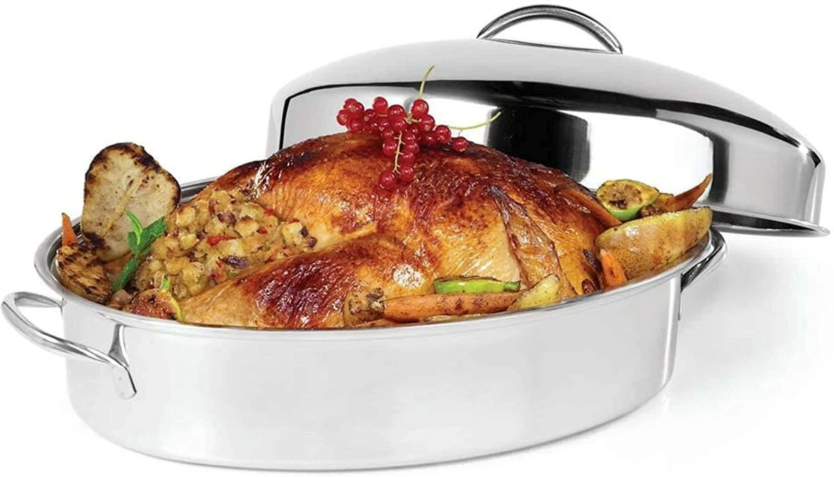 Turkey roasting top pan with lid