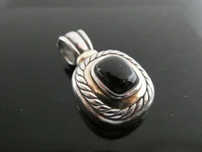 David Yurman Sterling 925 & 14K Black Onyx Albion Collection Enhancer Pendant