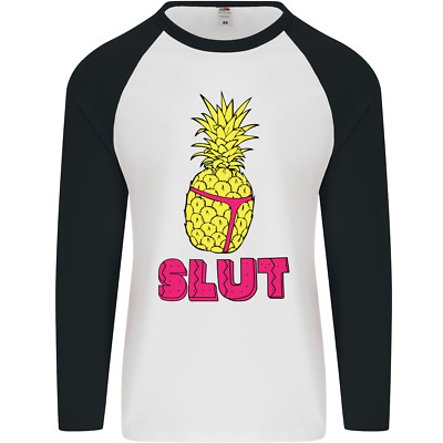 Baseball-T-Shirt Ananas Schlampe lustiges Filmmotiv Herren L/S