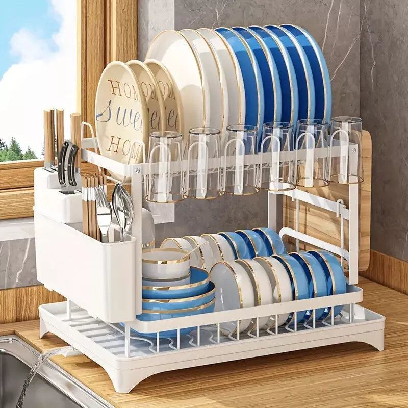 Space-Saving Dish Racks : Maximize Kitchen Efficiency