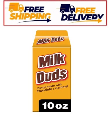 Contains one (1) 10-ounce box of MILK DUDS Caramel and Chocolate Candy Pack desk
