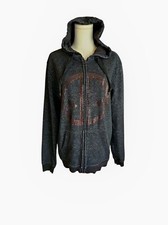 Marvel Deadpool Hoodie Sweatshirt Zip Up Mens L Charcoal Gray Long Sleeve