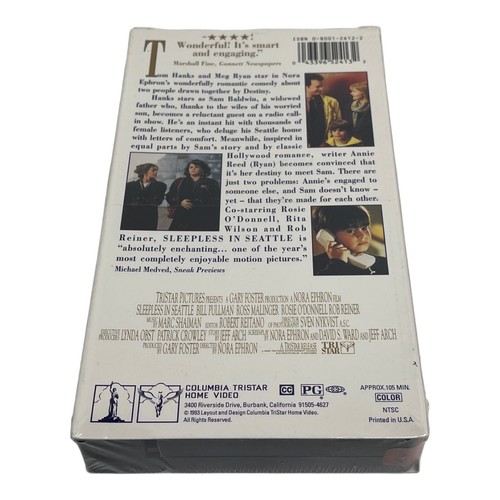 "Sleepless in Seattle" (VHS, 1993) NEW SEALED Video Tape Vintage Movie Film - Picture 2 of 3