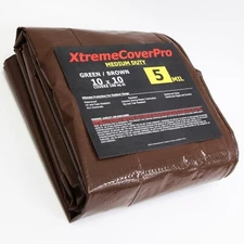 10'x10' Medium Duty All Purpose 5 Mil Green/Brown Tarp