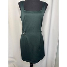 Vintage 90s Express Tricot Forest Green Tank Mini Sheath Dress Size 5/6