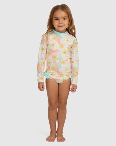 BNWT BILLABONG GIRLS KIDS SWEET SUNSET ONE PIECE RASHGUARD SUIT SIZE 4 SUNSUIT - Picture 2 of 4