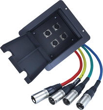 Pro Audio Recessed Stage in Floor Pocket Box Black with Prewired Connections