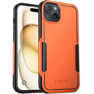 Slim Case For Apple iPhone 15 Plus Dual Layer Heavy Duty Shockproof Cover Orange