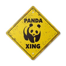 Panda Vintage Crossing Sign Zone Xing bear zoo china kid child boy girl wall ent