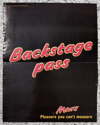106. Vintage Mars Backstage Pass Hochglanz NME Original Werbung Poster Seite Rahmen it