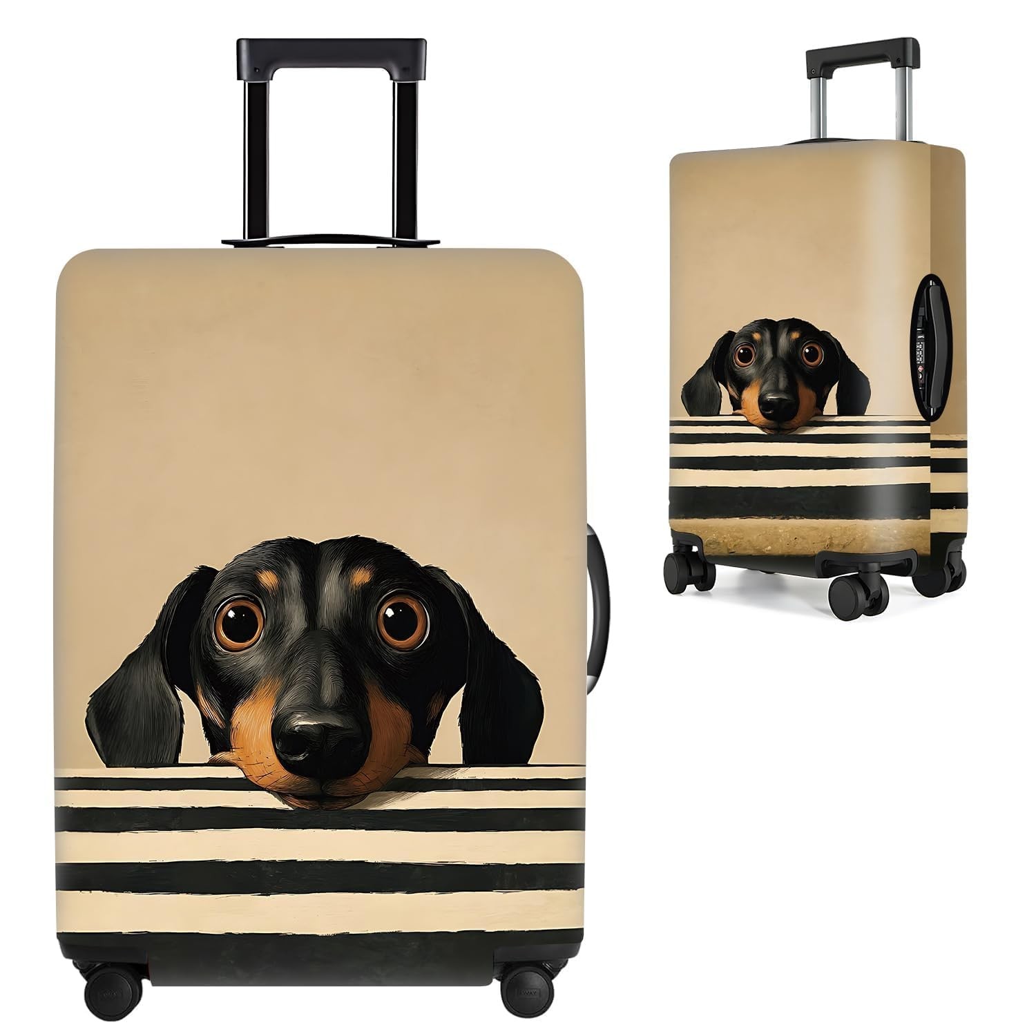 Cover &ndash; Black And White Striped Dog Print Trav...