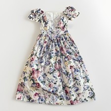 Vintage 1980s Jessica McClintock Prairie Dress Floral Lace Puff Sleeve Sz 10