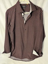 Azaro Uomo Men's Blue Slim-Fit Long Sleeve Dress Shirt Size L
