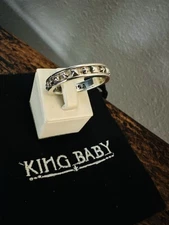 Unworn King Baby Studio Wedding Band Sterling Silver Cross Ring ~ Size 10