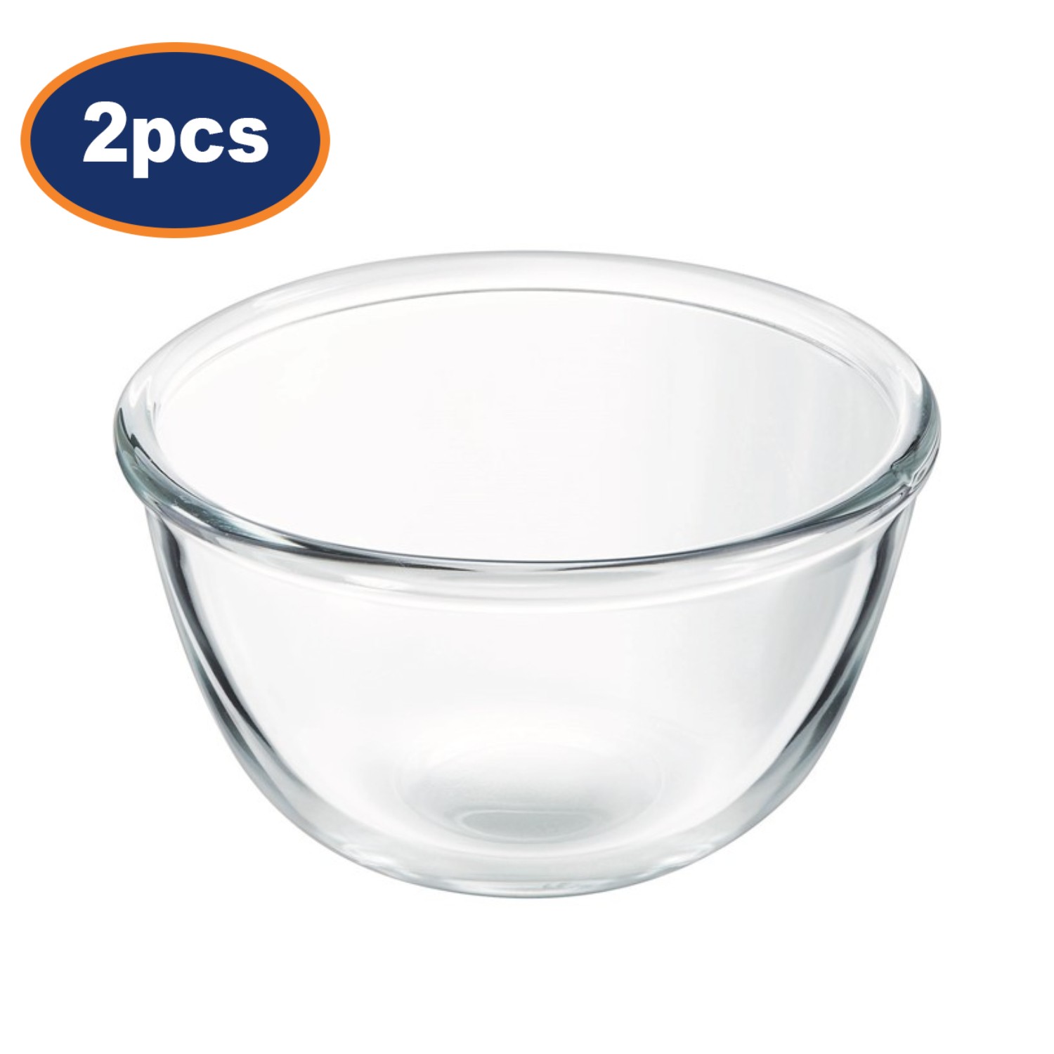 Glass Bowl Cocoon Clear Round Non-Porous Microwave Dishwasher Oven Safe 15cm 2Pc