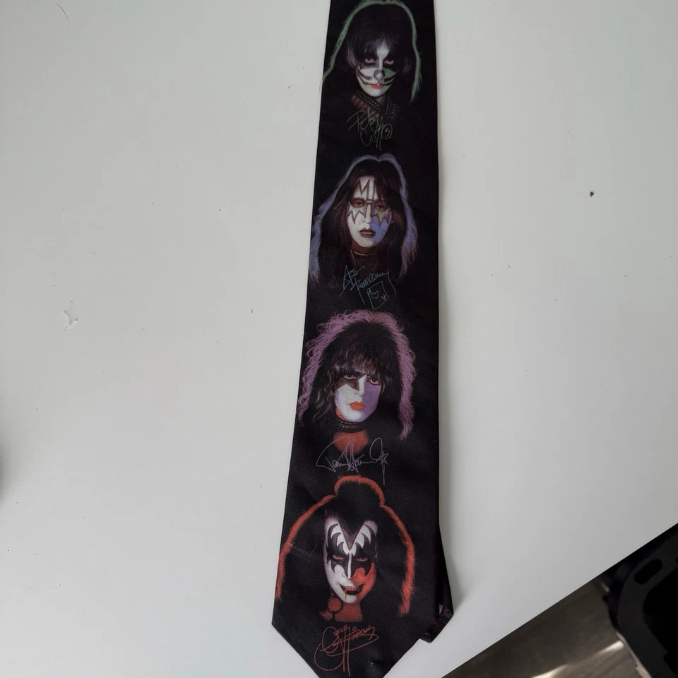 Corbata Rock Ralph Marlin Vintage 1997 Kiss Signatures Hecha en EE. UU. Foto 3 de 4