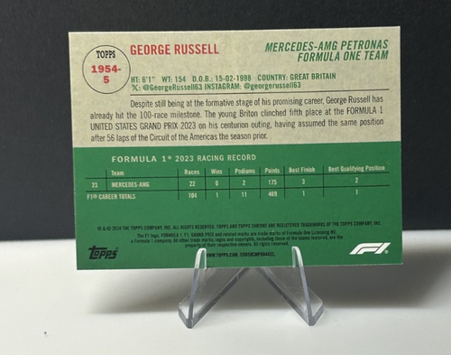2024 Topps Chrome George Russell 1954 Refractor #1954-5 Mercedes AMG Petronas - 第 2/2 張圖片