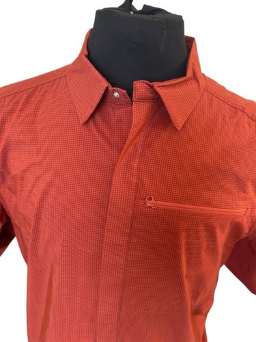 Arc’teryx Red Copper Rust Orange Microcheck Kariert Wanderhemd Herren Large - Bild 3 von 6