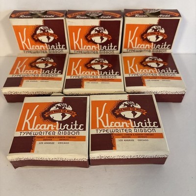 8 Boxes VTG Kleanwrite Typewriter Ribbon Black Victor 5/16, Burroughs 10 Key