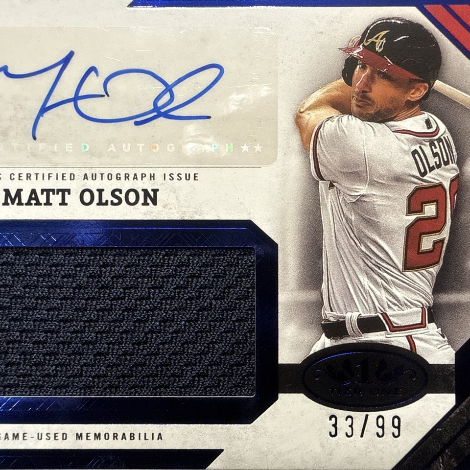 2025 Topps Tier One - Autographed Jumbo Relic Matt Olson #AJR-MO Blue ...