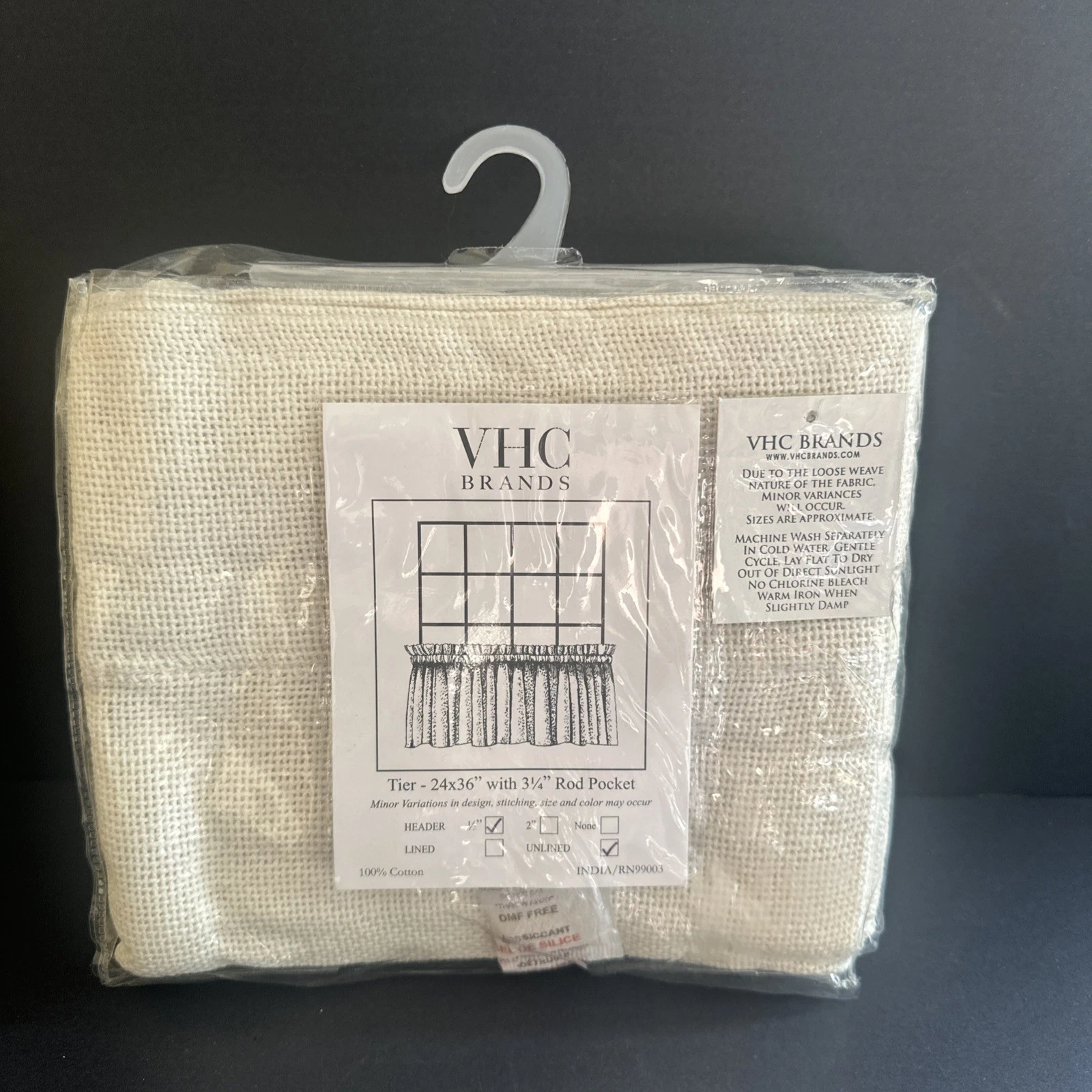 VHC Brands Burlap Tier Curtains - Thumbnail 5
