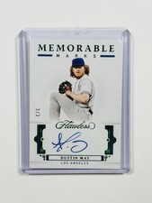 2021 PANINI FLAWLESS DUSTIN MAY #MM-DU MEMORABLE MARKS GREEN AUTO /3