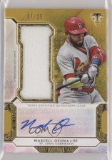 2018 Topps Triple Threads Single Jumbo Relics Gold 7/25 Marcell Ozuna Auto ni4