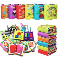 My First Soft Book, 6 PCS Nontoxic Fabric Baby Cloth Books Early Education To...