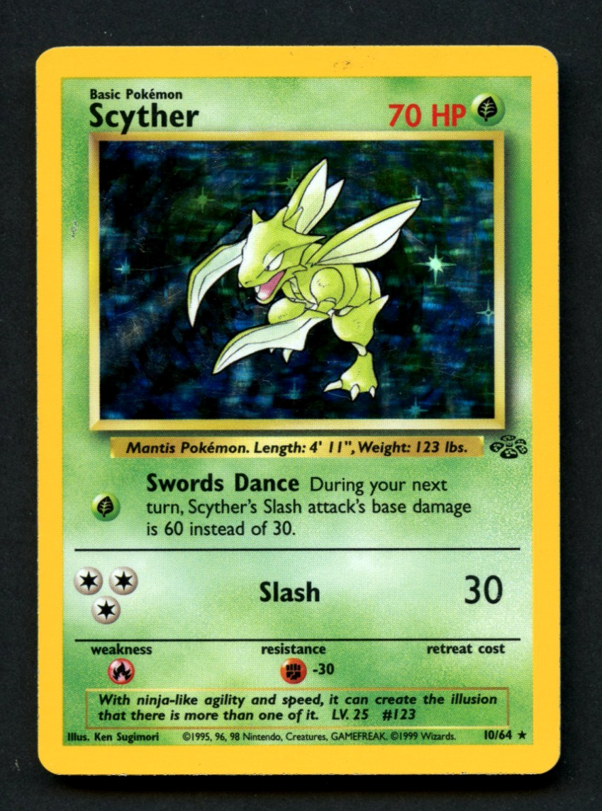 Pokemon Card: SCYTHER Unlimited Jungle 10/64 Holo (LP)