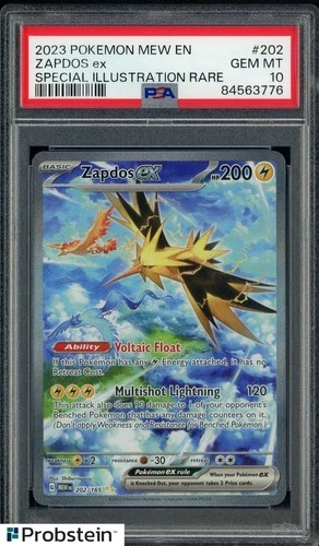 2023 Pokemon Mew En #202 Zapdos ex Special Illustration Rare PSA 10 GEM MINT